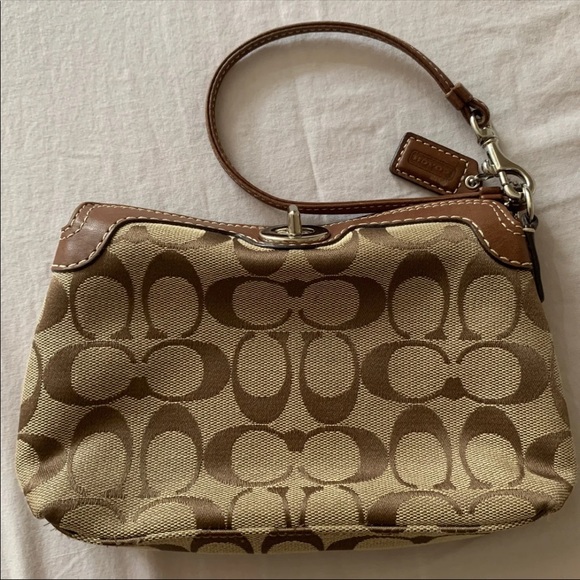 Authentic Classic Brown Coach Wristlet (New) - Picture 1 of 6